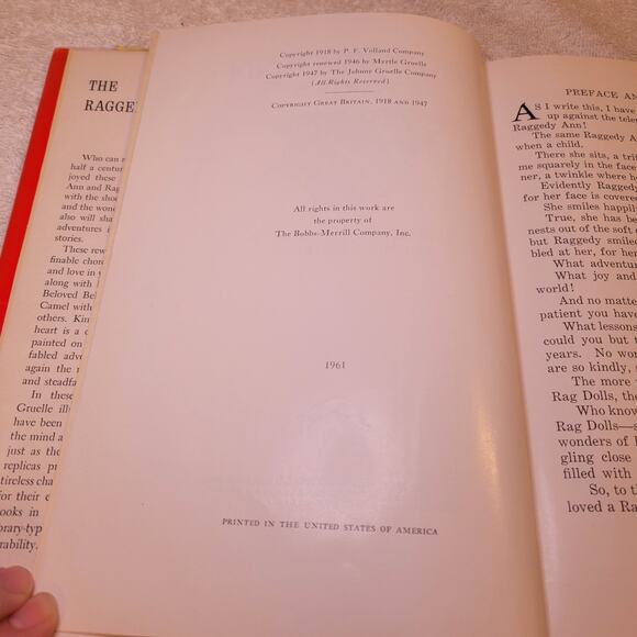 Raggedy Ann Stories By Johnny Gruelle 1961 Vintage Children's Fiction Book - Picture 8 of 10